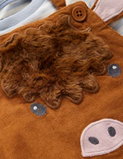 Ensemble fantaisie avec salopette en velours côtelé