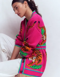 Gilet à ceinture en jacquard