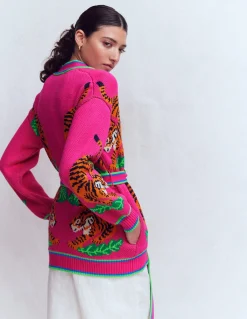 Gilet à ceinture en jacquard