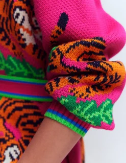 Gilet à ceinture en jacquard