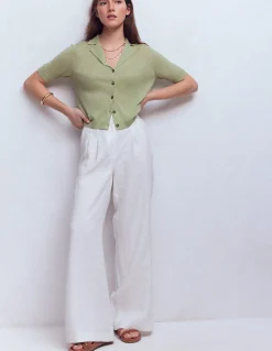 Gilet à col Agnes en lin