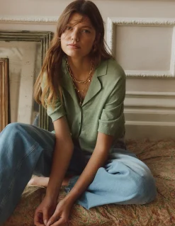 Gilet à col Agnes en lin