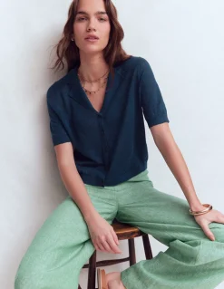 Gilet à col Agnes en lin