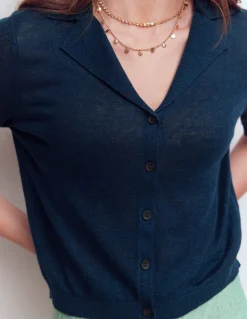 Gilet à col Agnes en lin