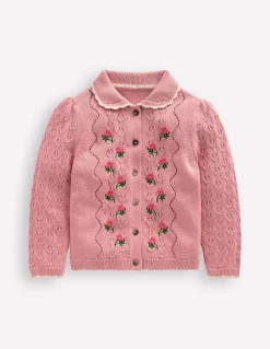 Gilet à col en pointelle