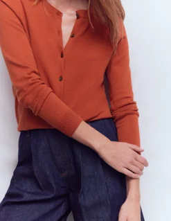 Gilet col rond Emilia en coton