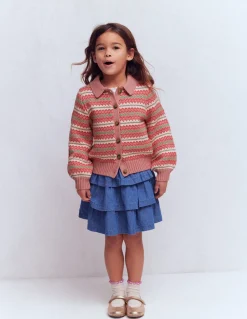 Gilet motif jacquard à col