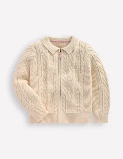 Gilet zippé et torsadé à col