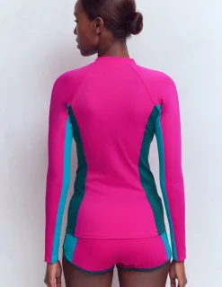 Haut de plage à manches raglan et protection solaire