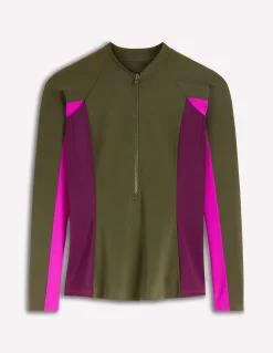 Haut de plage à manches raglan et protection solaire