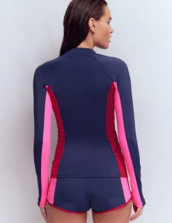 Haut de plage à manches raglan et protection solaire