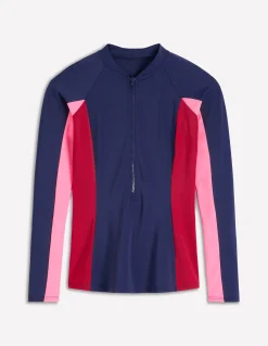 Haut de plage à manches raglan et protection solaire