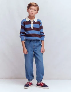 Jean à enfiler resserré aux chevilles