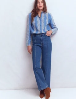 Jean colonne à nervures