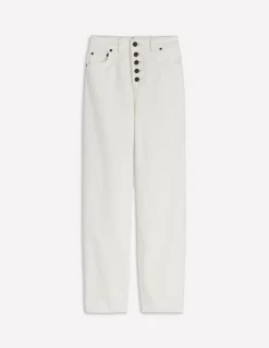 Jean droit à boutons apparents