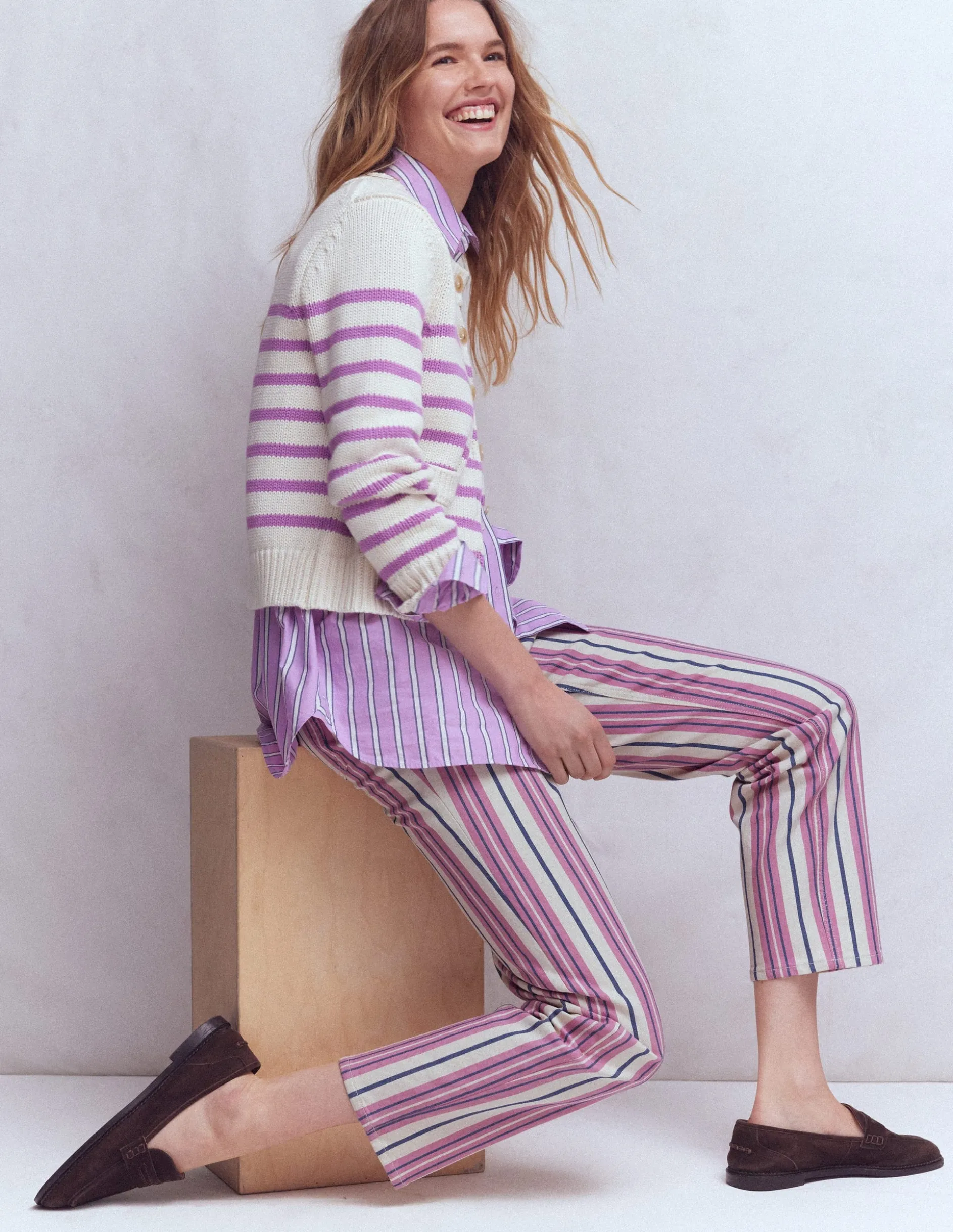 Jean droit à taille haute