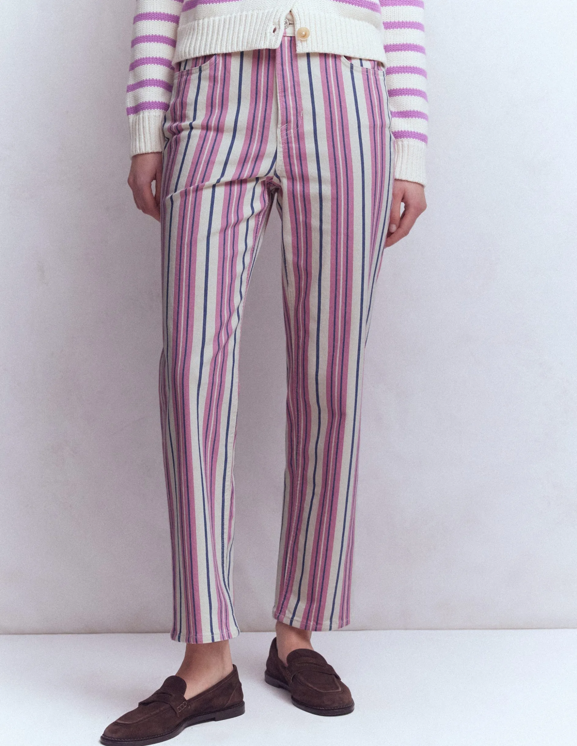 Jean droit à taille haute