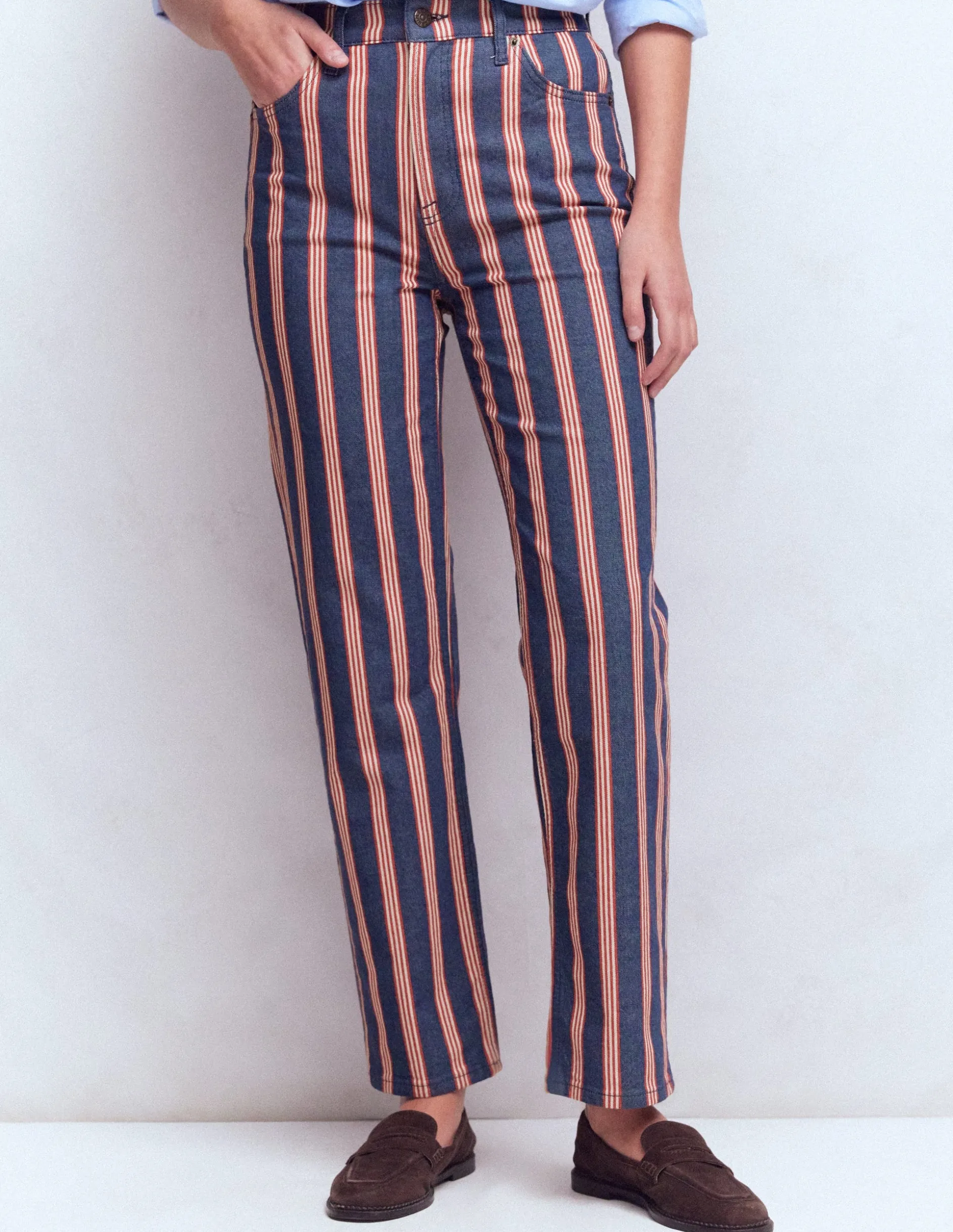 Jean droit à taille haute