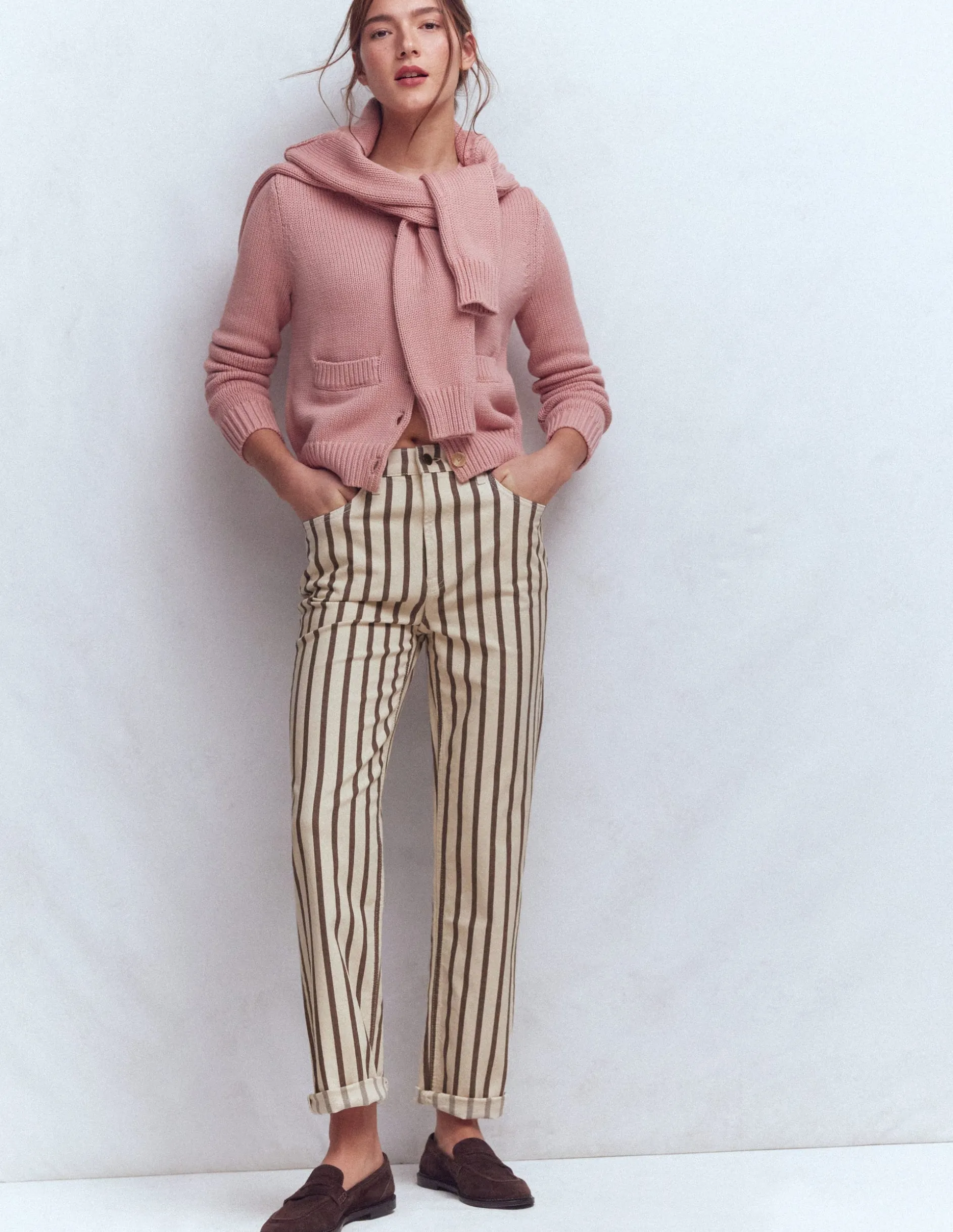 Jean droit à taille haute