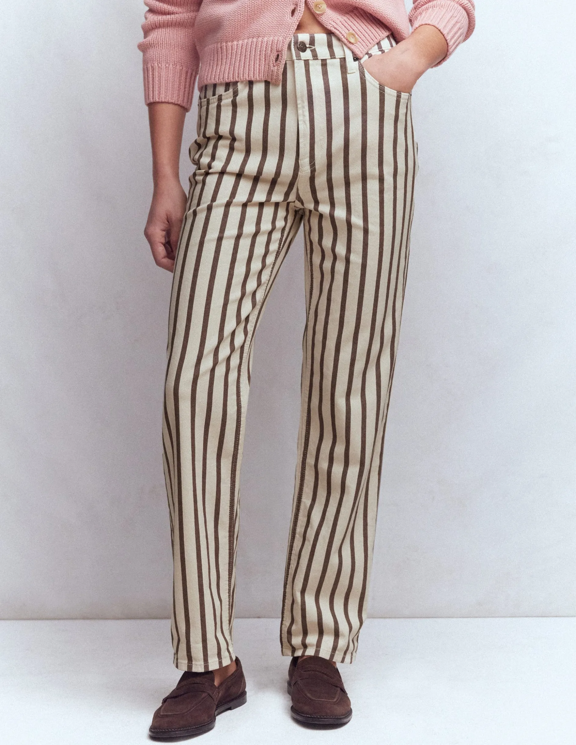 Jean droit à taille haute