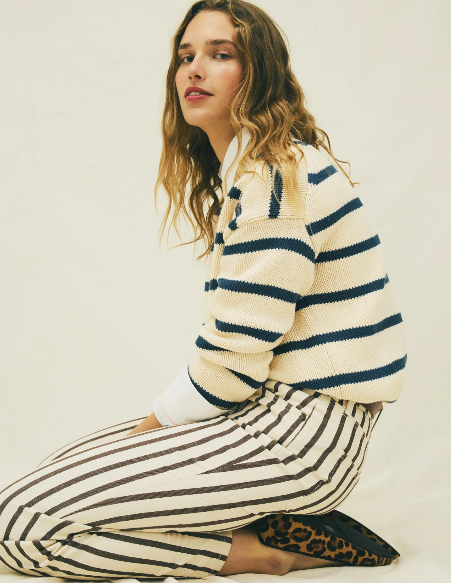 Jean droit à taille haute