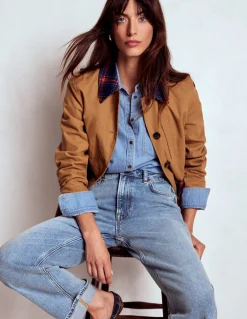 Jean droit taille à mi-haute