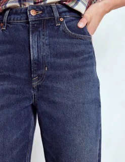 Jean droit taille à mi-haute