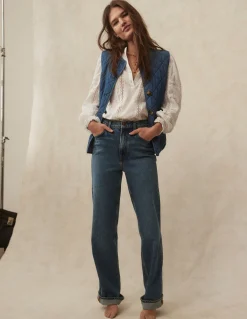 Jean droit taille haute