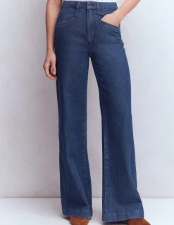 Jean large à poches passepoilées