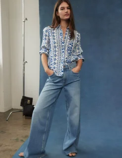 Jean large taille haute