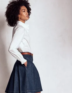 Jupe en jean plissée