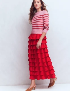 Jupe longue à volants