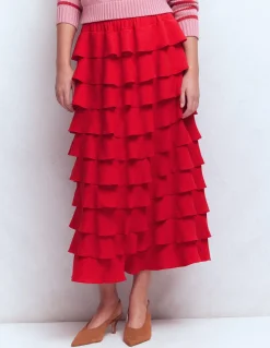 Jupe longue à volants