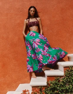 Jupe longue Abigail en popeline