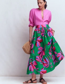 Jupe longue Abigail en popeline