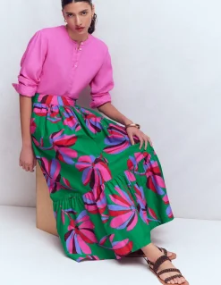 Jupe longue Abigail en popeline