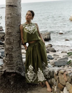 Jupe midi Verity en lin