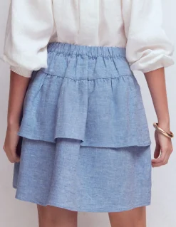 Jupe volantée en lin