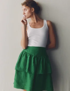 Jupe volantée en lin