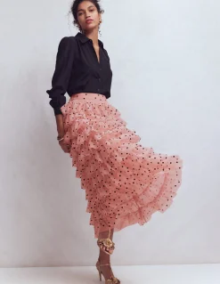 Jupe volantée en tulle