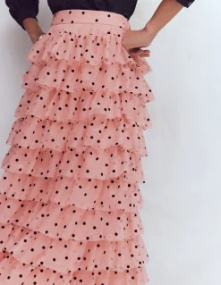 Jupe volantée en tulle