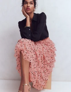 Jupe volantée en tulle