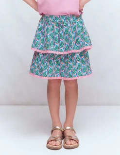 Jupe-short en jersey à volants