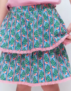 Jupe-short en jersey à volants