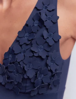 Maillot de bain à appliqués fleurs