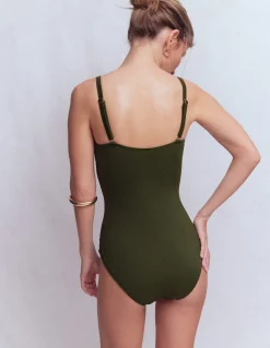 Maillot de bain à bonnets plissés