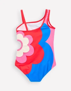 Maillot de bain asymétrique à appliqué