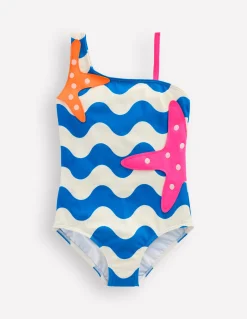 Maillot de bain asymétrique à appliqué