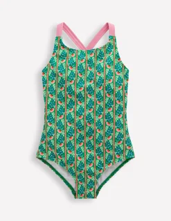 Maillot de bain imprimé croisé dans le dos