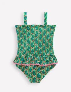 Maillot de bain smocké à basque